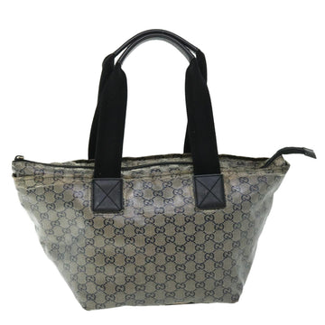 GUCCI GG Crystal Shoulder Bag Coated Canvas Navy Silver 131230 51637