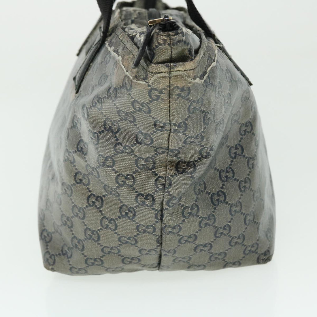 GUCCI GG Crystal Shoulder Bag Coated Canvas Navy Silver 131230 51637