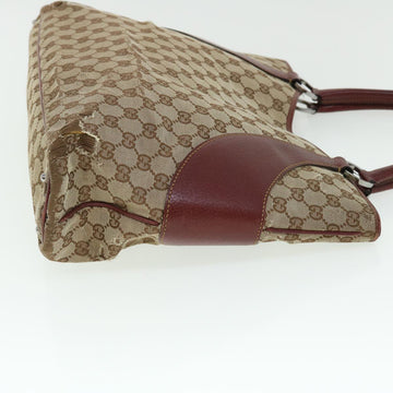 GUCCI GG Canvas Tote Bag Beige Red 113016 51639