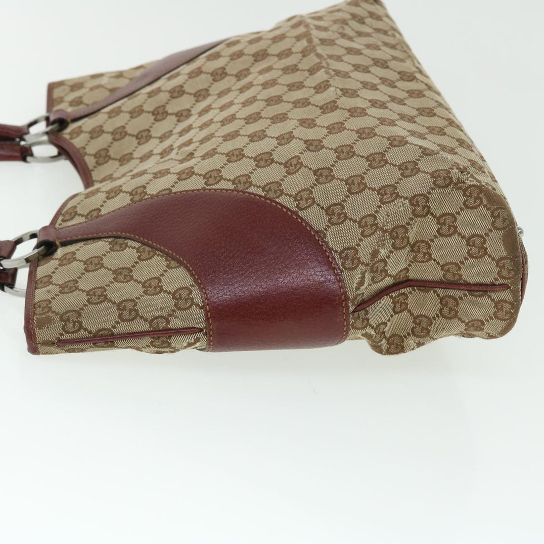 GUCCI GG Canvas Tote Bag Beige Red 113016 51639