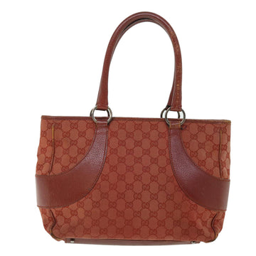 GUCCI GG Canvas Tote Bag Red 113011 51641