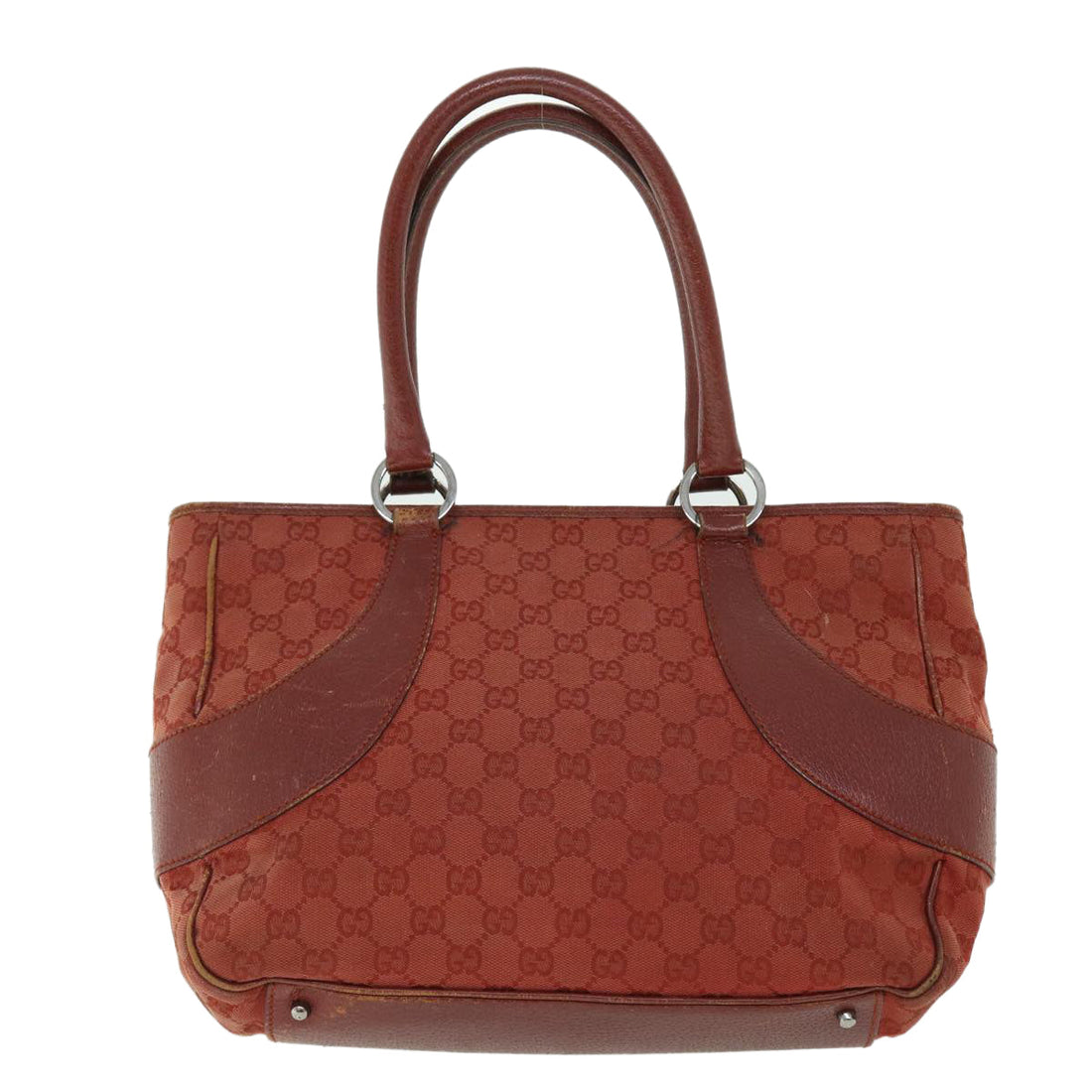 GUCCI GG Canvas Tote Bag Red 113011 51641
