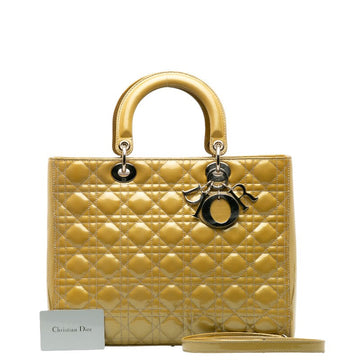 Dior Dior Ladyboard Handbags Patent Laser Yellow Ladyboard