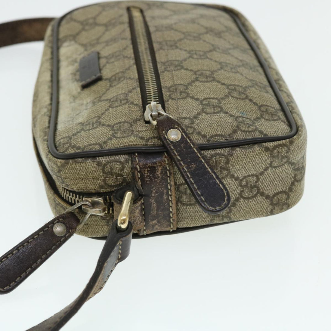 GUCCI GG Canvas Shoulder Bag PVC Leather Beige 51841