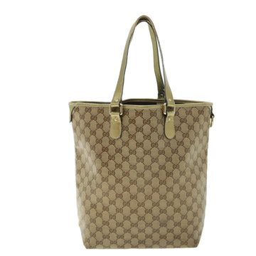 GUCCI GG Crystal Canvas Tote Bag Coated Canvas Beige Gold Tone 51846