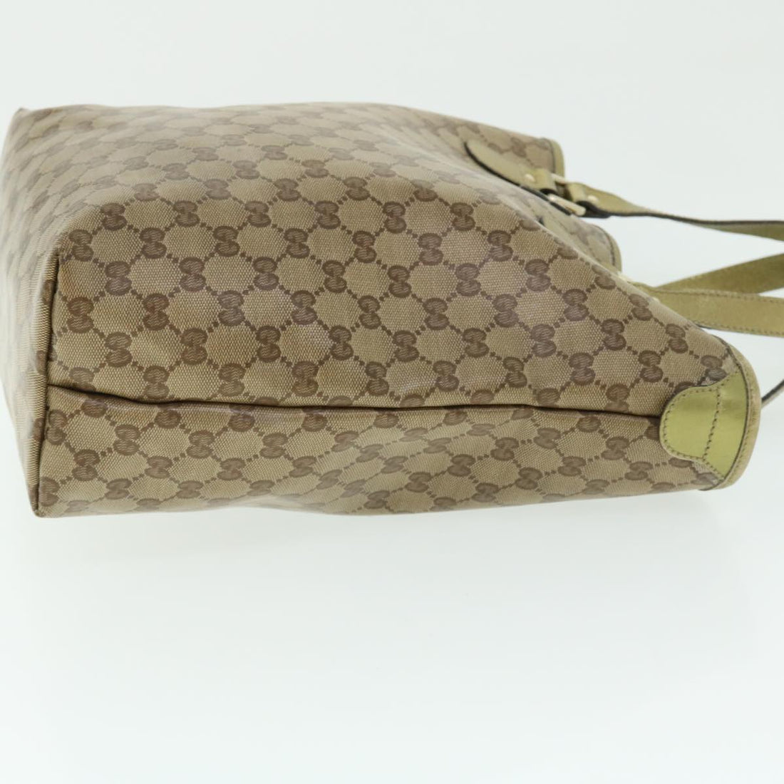 GUCCI GG Crystal Canvas Tote Bag Coated Canvas Beige Gold Tone 51846