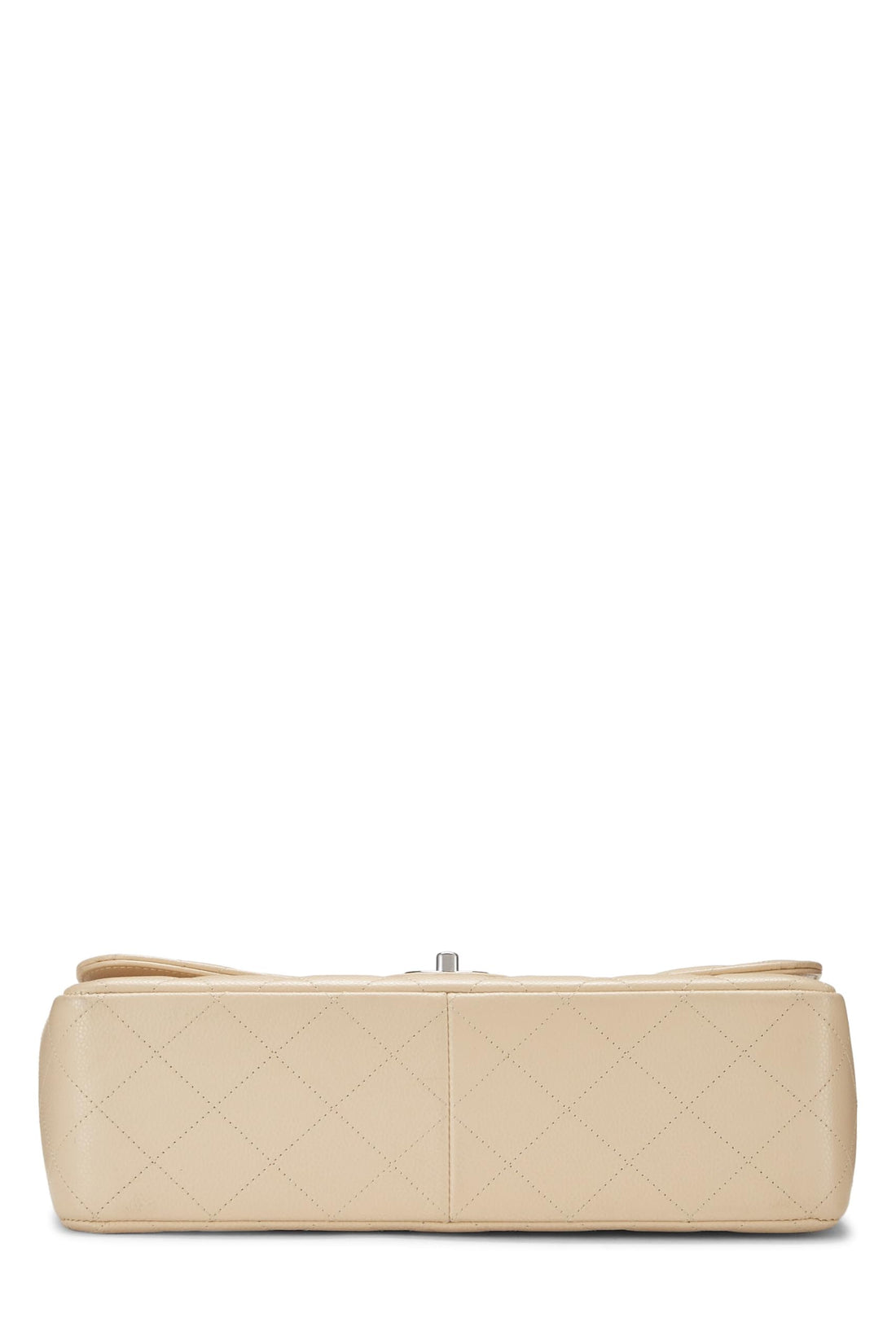 Chanel,  Beige Quilted Caviar New Classic Double Flap Jumbo, Beige