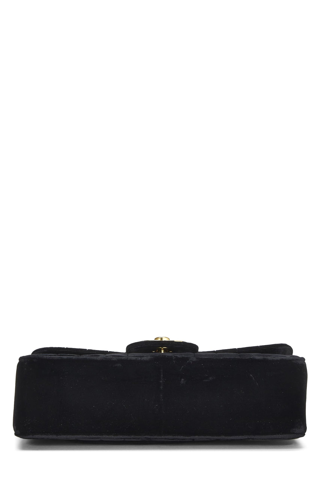Chanel,  Black Vertical Velvet Half Flap Jumbo, Black