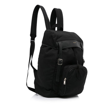 Yves Saint Laurent Utilitarian Hunting Backpack Black Canvas