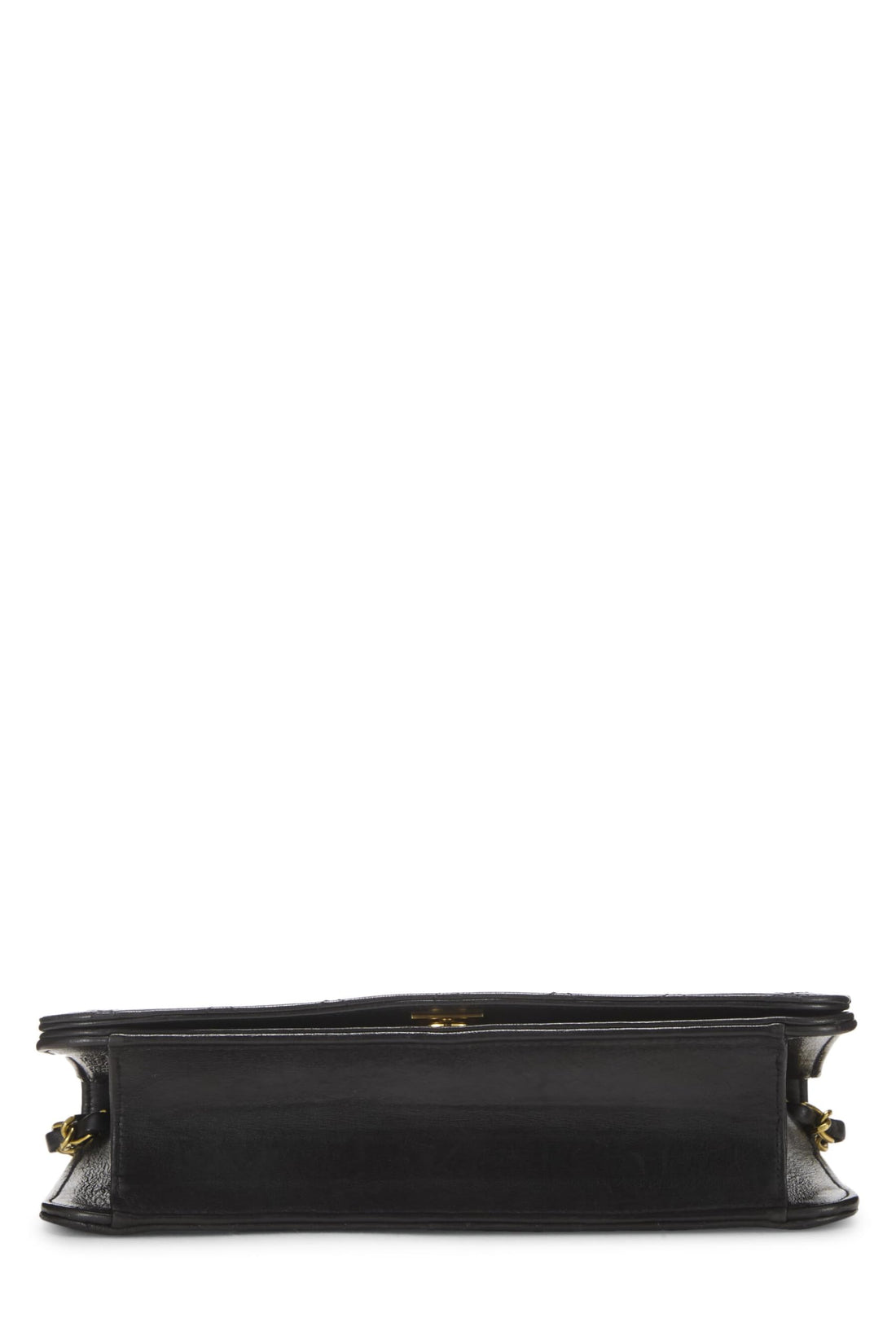 Chanel,  Black Quilted Lambskin Snap Full Flap Small, Black