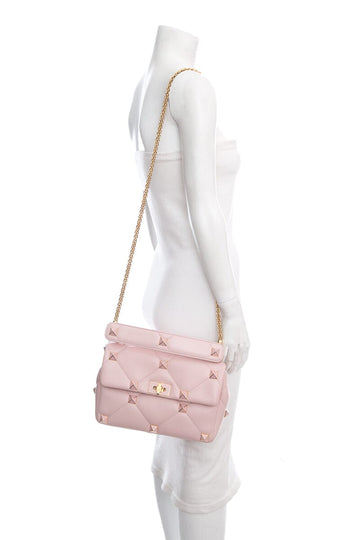 Valentino Pink Roman Stud Shoulder Bag