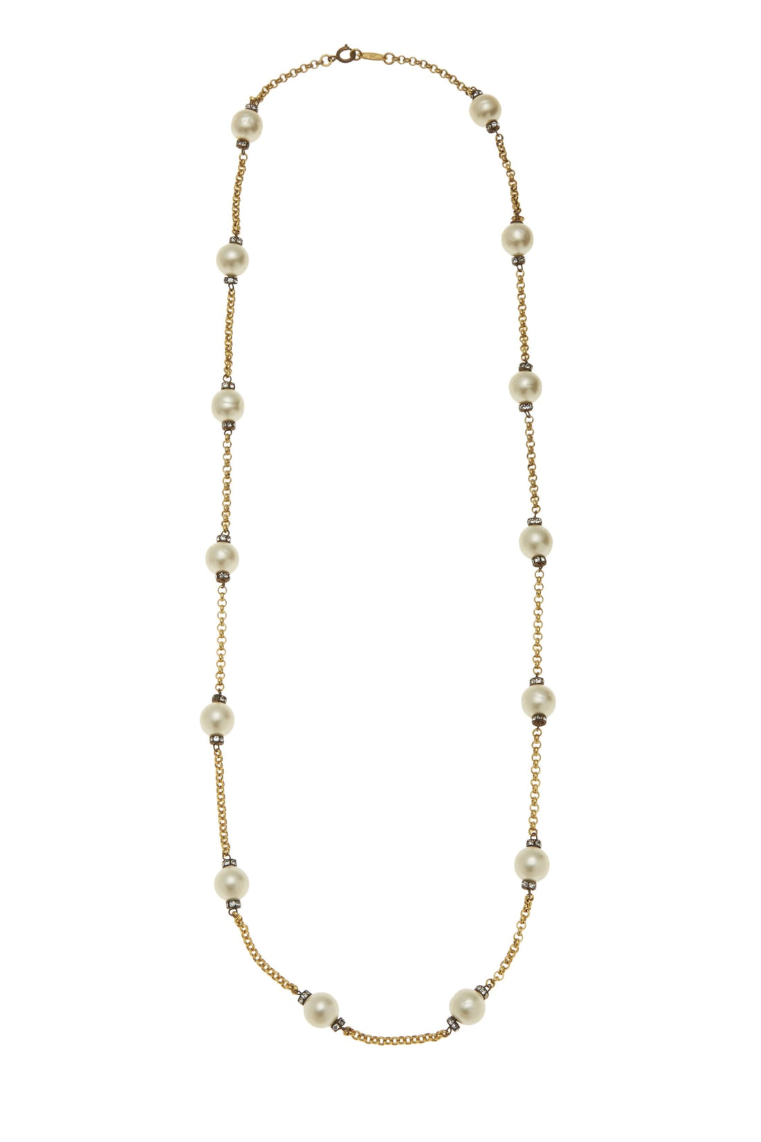 Chanel,  Faux Pearl & Crystal Necklace, Gold