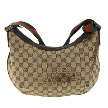 GUCCI GG Canvas Web Sherry Line Cross Shoulder Bag Beige Red 181092 52012