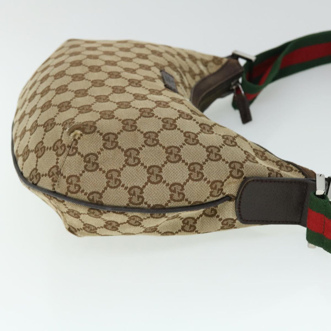 GUCCI GG Canvas Web Sherry Line Cross Shoulder Bag Beige Red 181092 52012
