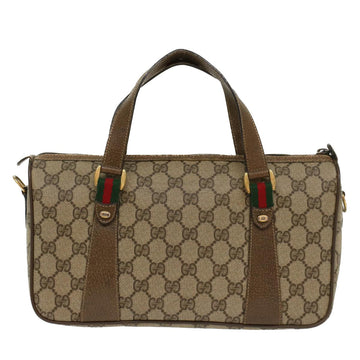 GUCCI GG Canvas Web Sherry Line Boston Bag Beige Red 39•02•040 52018