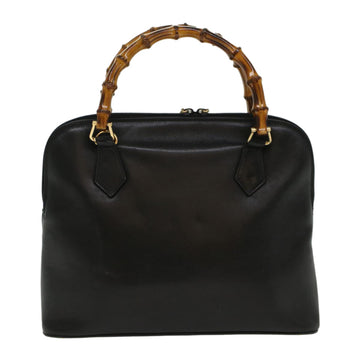 GUCCI Bamboo Hand Bag Leather Black 000 2214 0289 52034