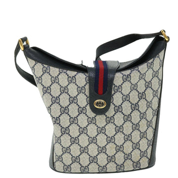 GUCCI GG Canvas Sherry Line Shoulder Bag PVC Leather Gray Red Navy 52037
