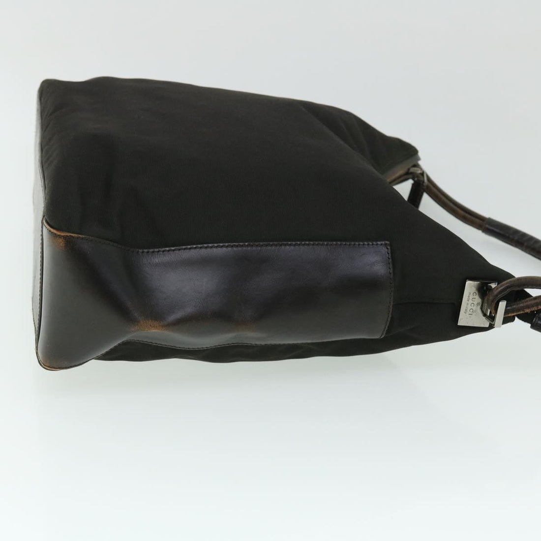 GUCCI Shoulder Bag Nylon Leather Black 52134