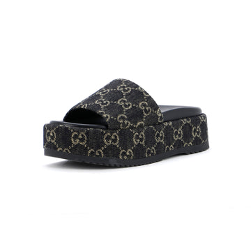Women's Angelina Platform Slide Sandals GG Denim