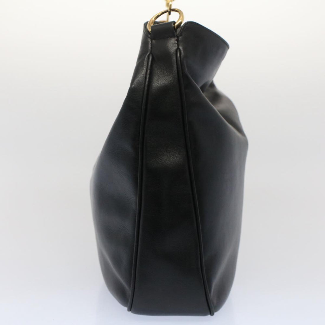 GUCCI Bamboo Shoulder Bag Leather 2way Black 0011577 52430