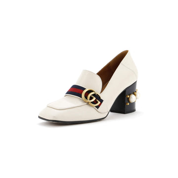 Women's GG Web Peyton Loafers Leather with Faux Pearls