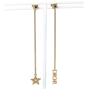 Christian Dior Dior Logo Star Stud Earrings Long G Mack x Line Stone Star  2.7g Logo star
