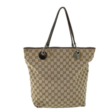GUCCI GG Canvas Tote Bag Beige Brown 52750