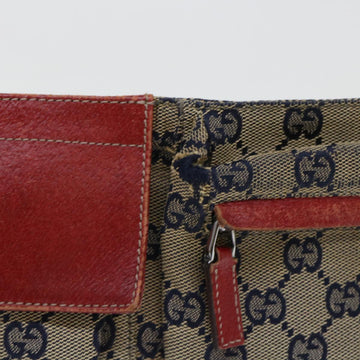 GUCCI GG Canvas Sherry Line Waist bag Leather Beige Red Navy 28566 52752