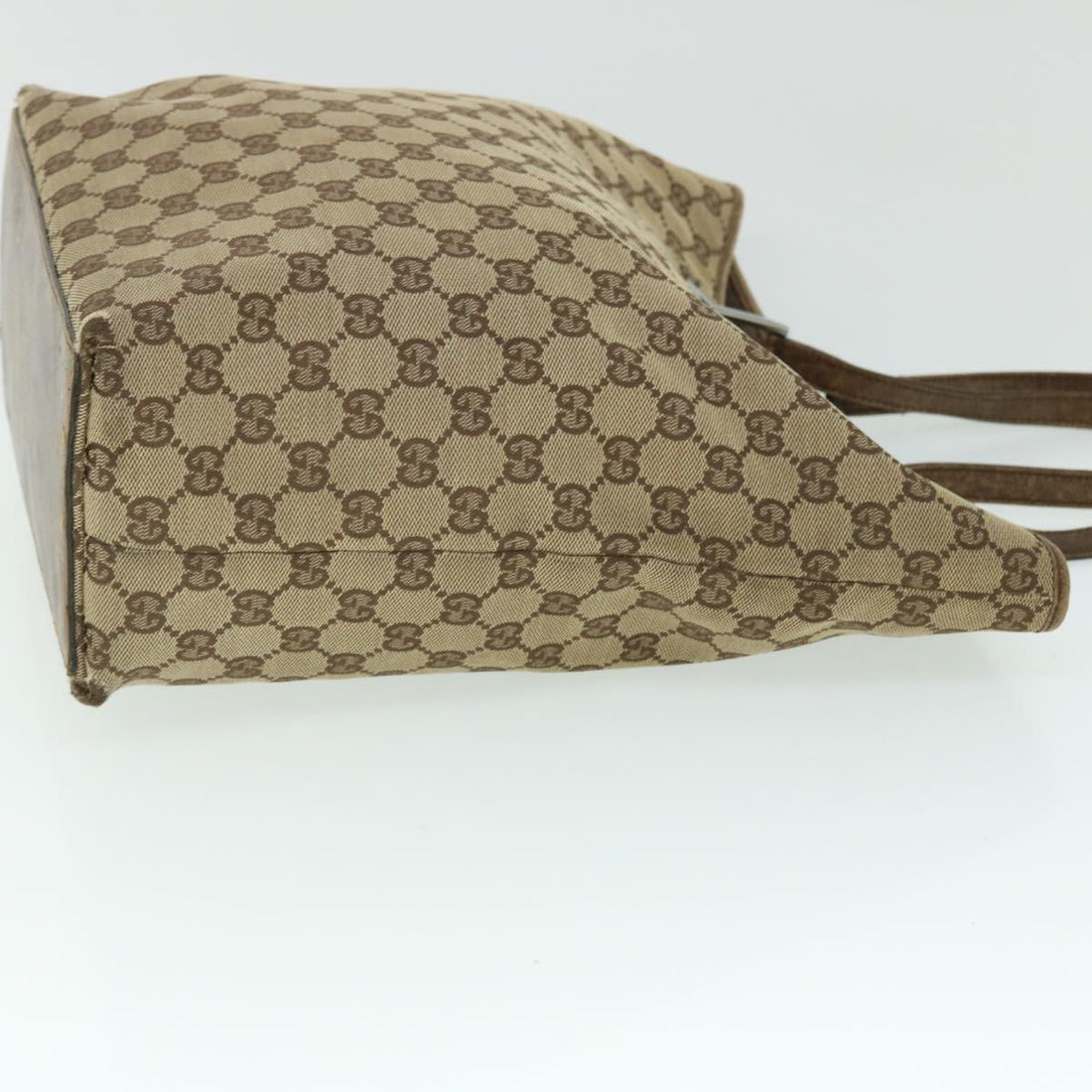GUCCI GG Canvas Tote Bag Beige Brown 52754