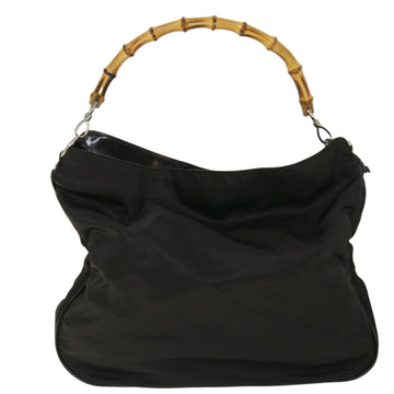 GUCCI Bamboo Shoulder Bag Nylon Black 001 2852 1577 5 52877