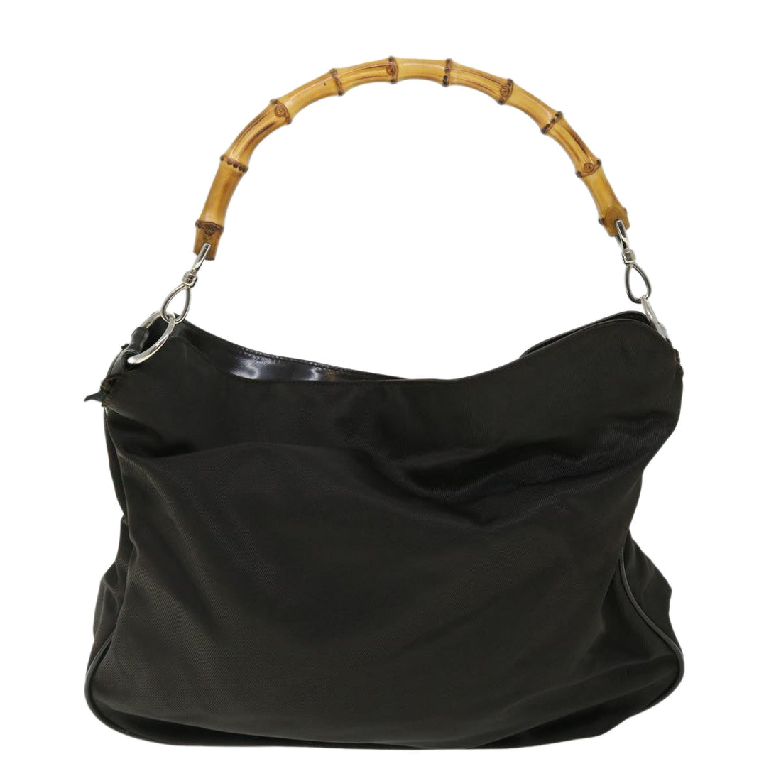 GUCCI Bamboo Shoulder Bag Nylon Black 001 2852 1577 5 52877