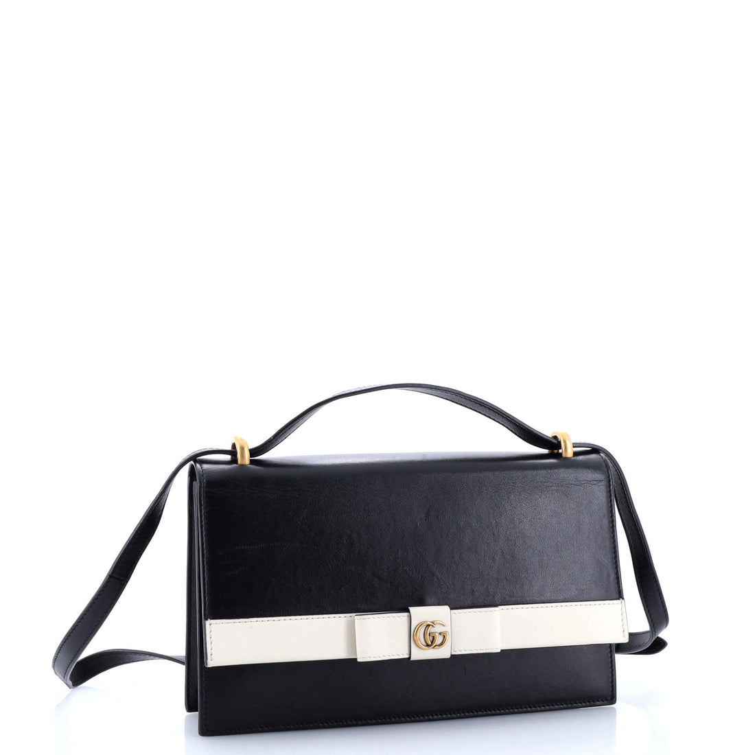 GG Marmont Ribbon Shoulder Bag Leather Small