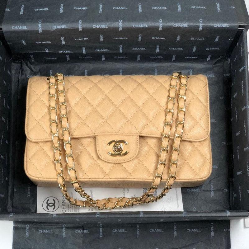 Makersluxe - Caviar Jumbo Shoulder Bag Beige