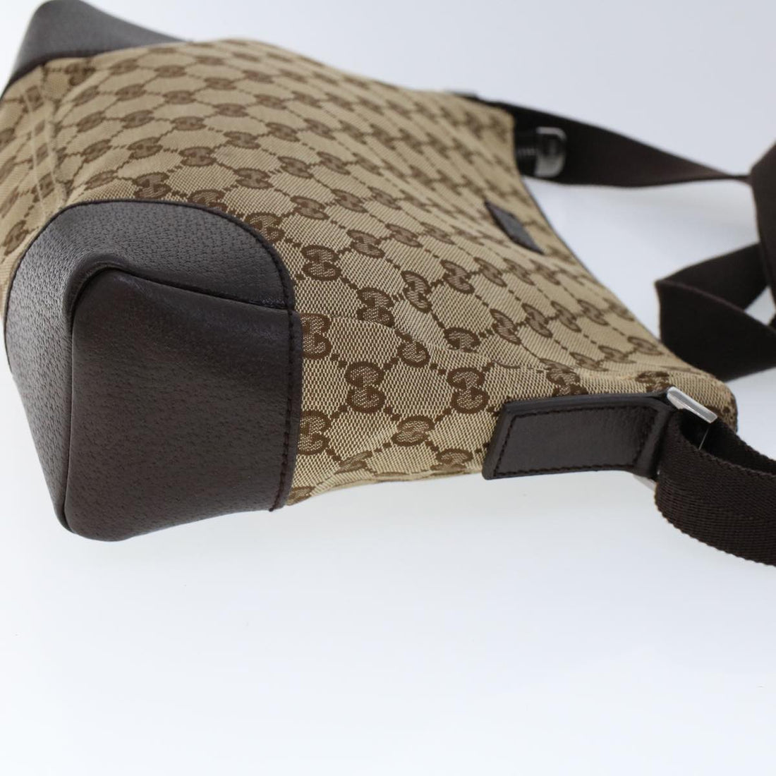 GUCCI GG Canvas Shoulder Bag Beige Brown 53131
