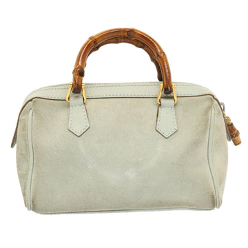 GUCCI Bamboo Shoulder Bag Suede 2way Light Blue 53258