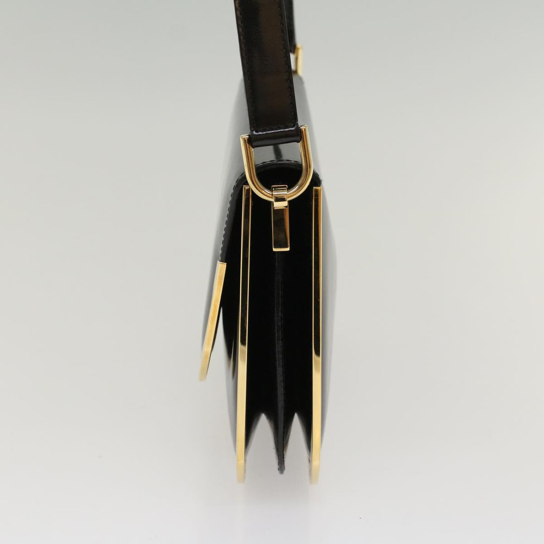 GUCCI Shoulder Bag Enamel Black 53259