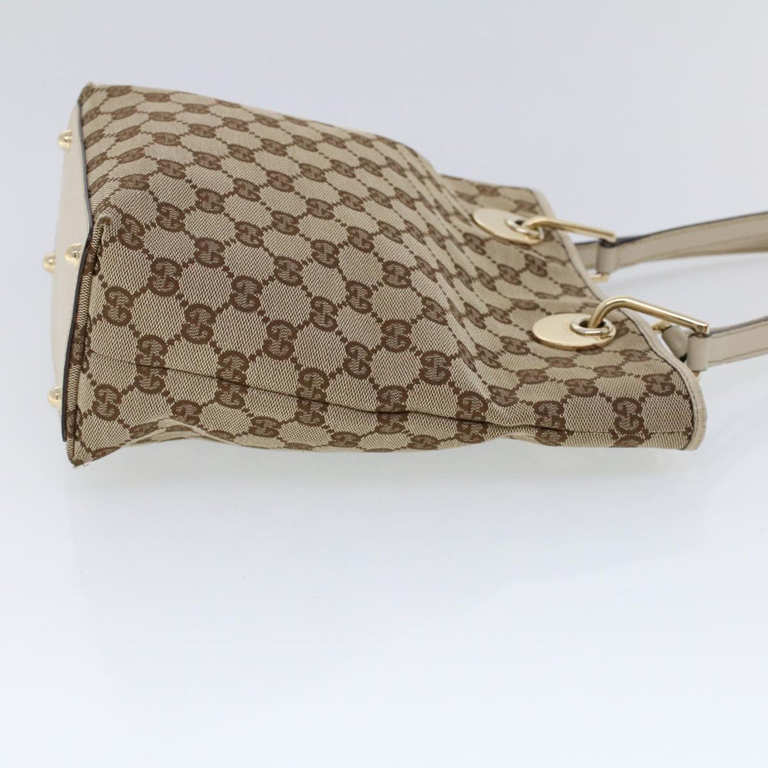 GUCCI GG Canvas Tote Bag Beige White 53260