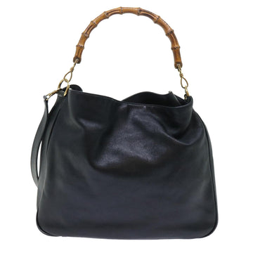 GUCCI Bamboo Shoulder Bag Leather 2way Black 53269