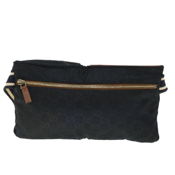 GUCCI GG Canvas Sherry Line Waist bag Navy White 28566 53375