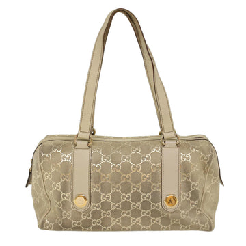 GUCCI GG Canvas Shoulder Bag Leather Beige 152457 53387