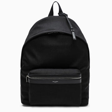 Saint Laurent Black Leather-Trim City Backpack Men