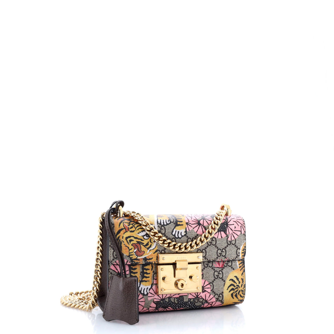 Padlock Shoulder Bag Bengal Print GG Coated Canvas Small