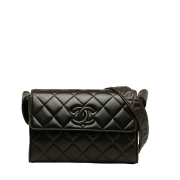 Chanel mattresses Cocomark sloping shoulder bag brown ram s ladies CHANEL
