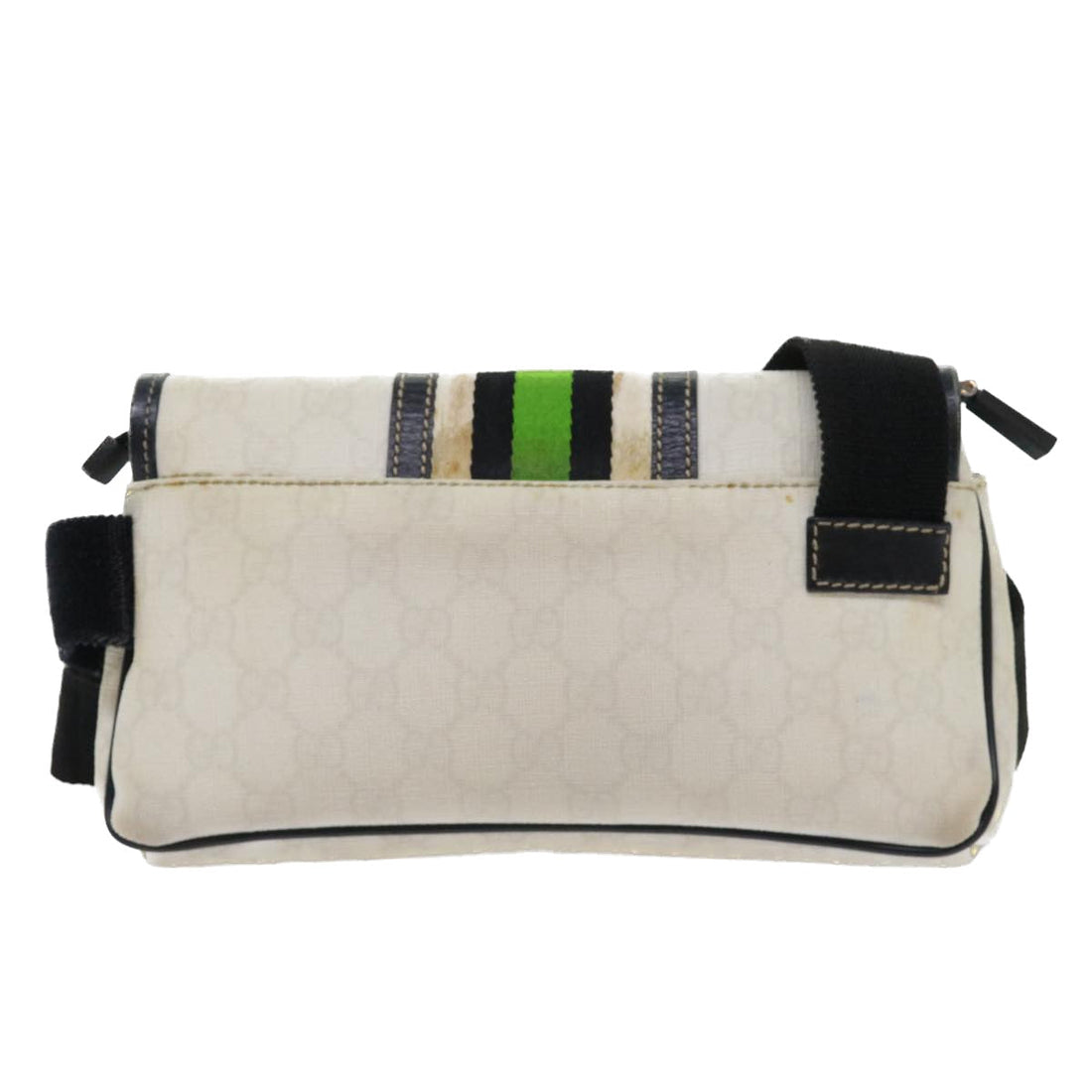 GUCCI GG Supreme Sherry Line Shoulder Bag White Green black 181064 53644