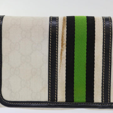 GUCCI GG Supreme Sherry Line Shoulder Bag White Green black 181064 53644