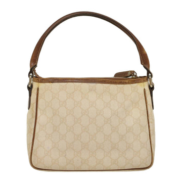 GUCCI GG Canvas Shoulder Bag PVC Leather White Brown 53649