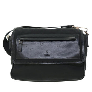 GUCCI Shoulder Bag Nylon Leather Black 53651