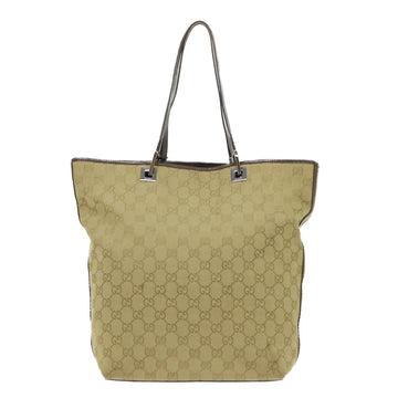 GUCCI GG Canvas Sherry Line Tote Bag Canvas Leather Beige Brown 53660