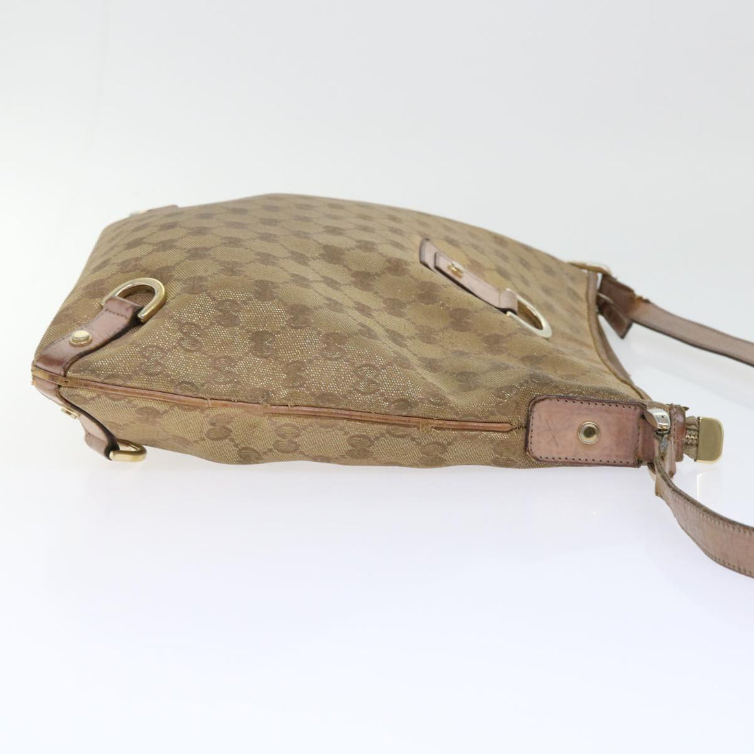 GUCCI GG Canvas Shoulder Bag Gold 53664