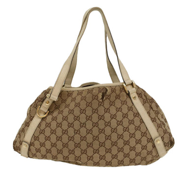 GUCCI GG Canvas Tote Bag Beige White 53667